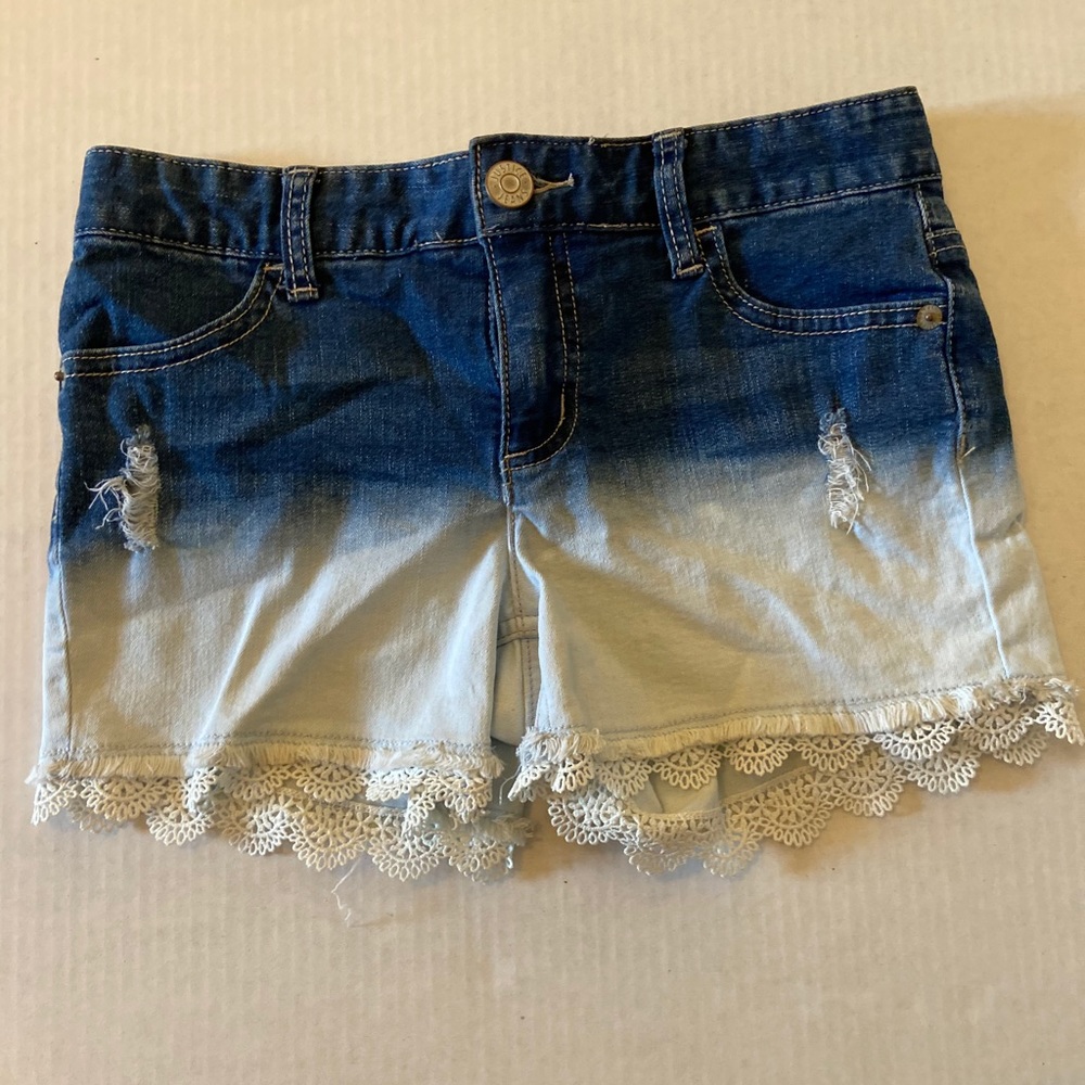 Girls ombré blue to white shorts